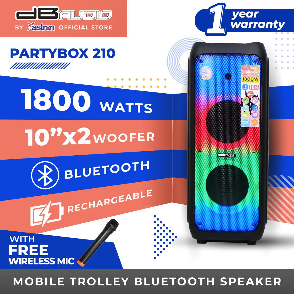 DB Audio by Astron PARTYBOX210 Mobile Trolley Speaker - Bluetooth ...