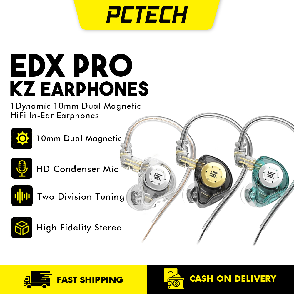 KZ Edx Pro Dynamic In Ear Earphones Hi-Fi Dj Monitor With Microphone ...