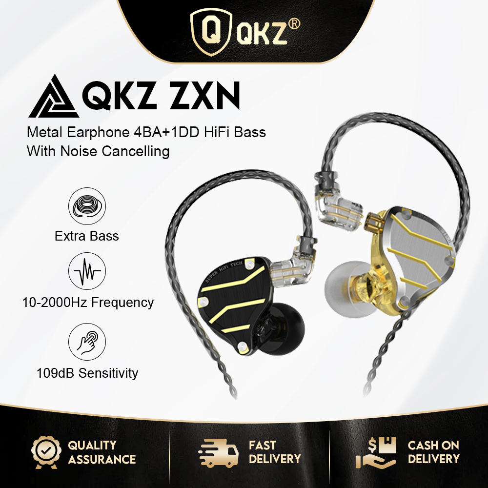 Qkz Zxn Metal Earphone Bass HiFi Wired Headphones with Noise Cancelling ...