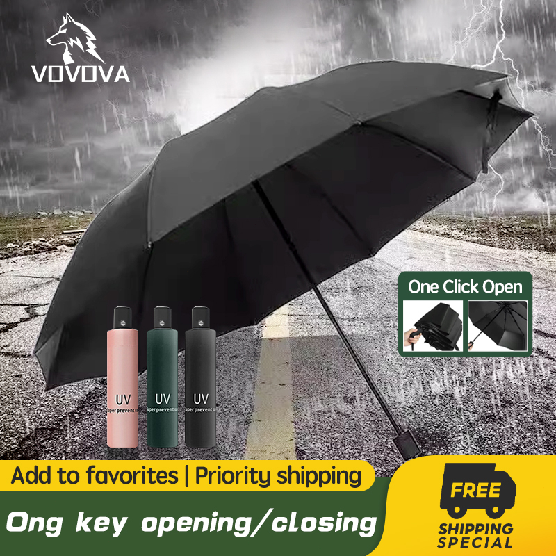VOVOVA UV Umbrella Automatic Sunscreen Umbrella Multi Color Folding ...