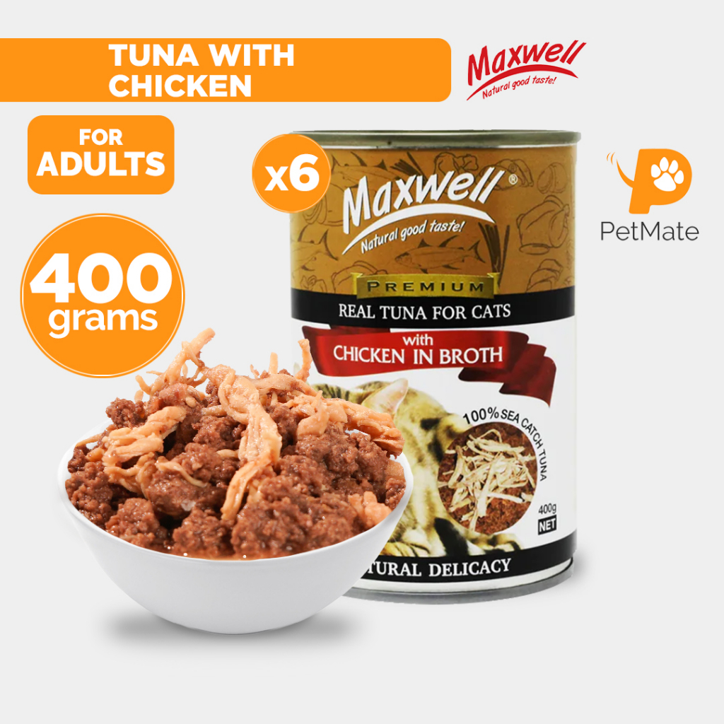 Maxwell Adult Cat Wet Food Can Tuna With Chicken In Broth 400g BUNDLE
