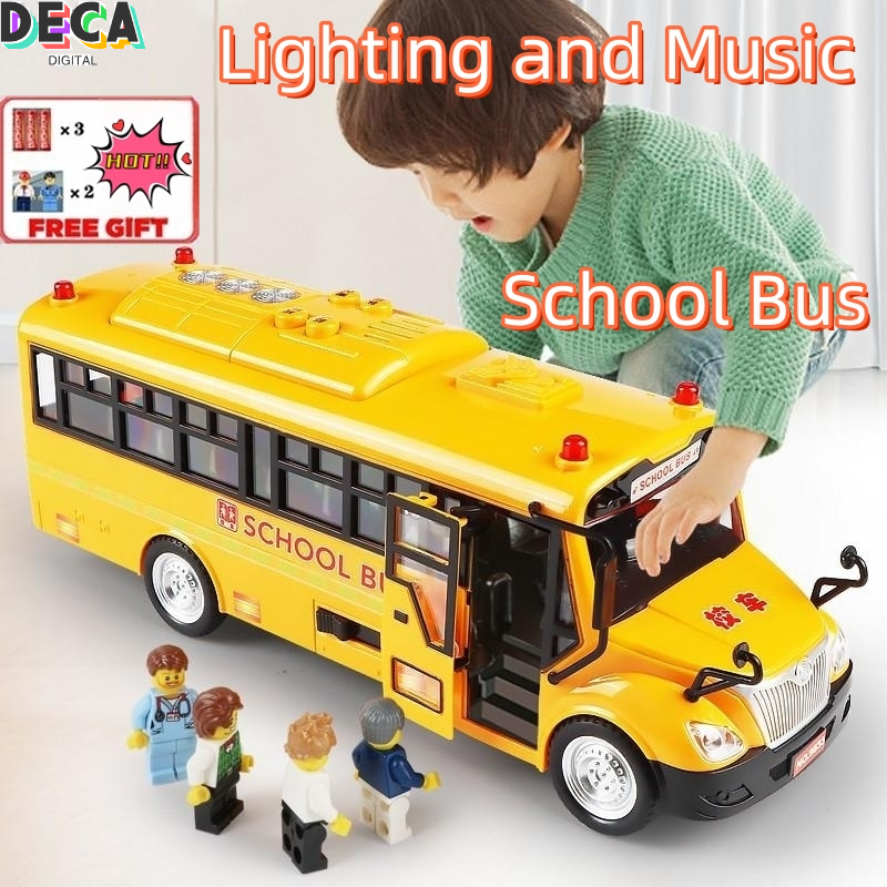 Large School Bus Light Music Car Model Educational Toys for Boys Children  Birthday Gift Toy Vehicles