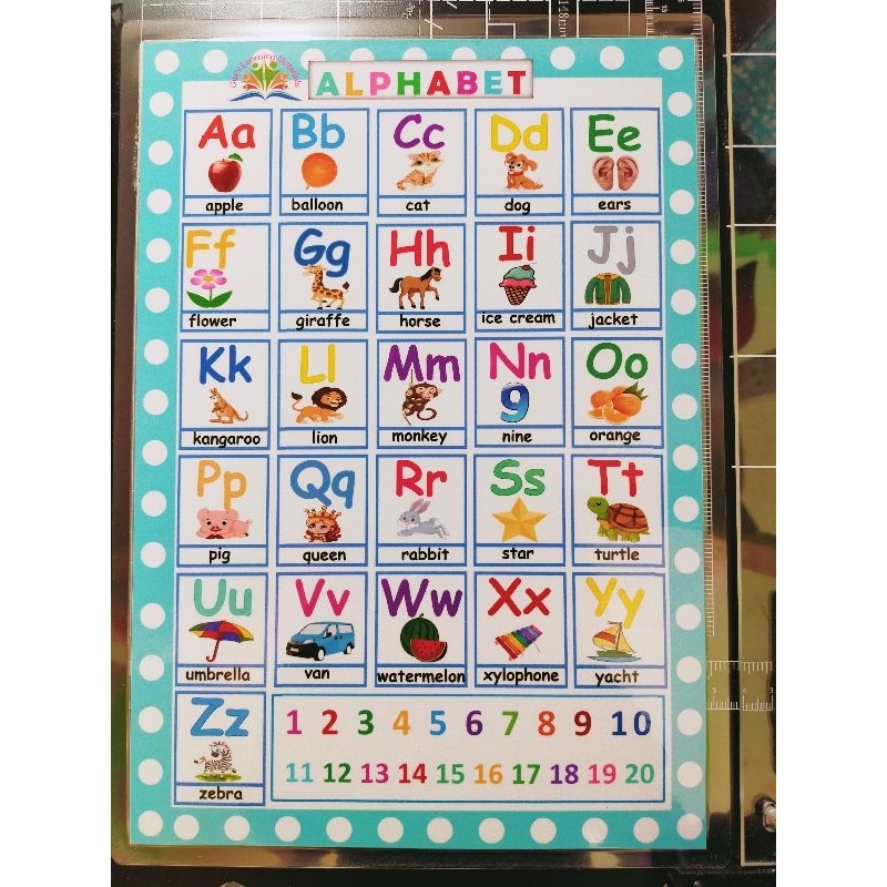 Alphabet Chart A4 size Laminated Glossy photo paper | Shopee Philippines