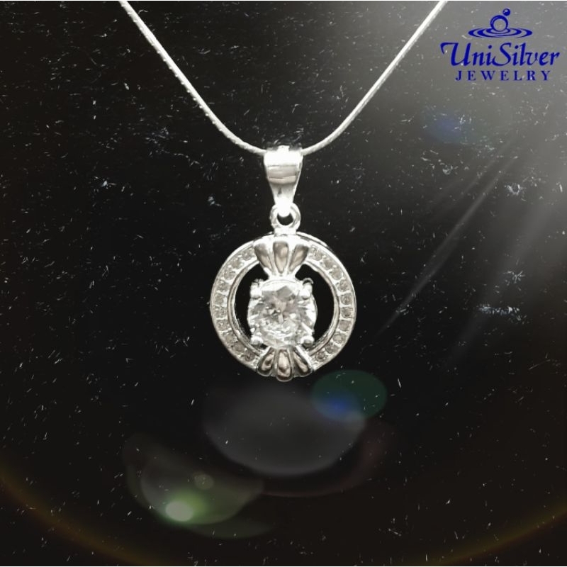 Unisilver 925 Sterling Silver Stone Pendant Necklace (PSM741001