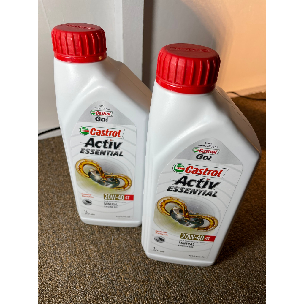 CASTROL ACTIV ESSENTIAL 20W-40 4T FOR 4 STROKE MOTORCYCLE 1L | Shopee ...