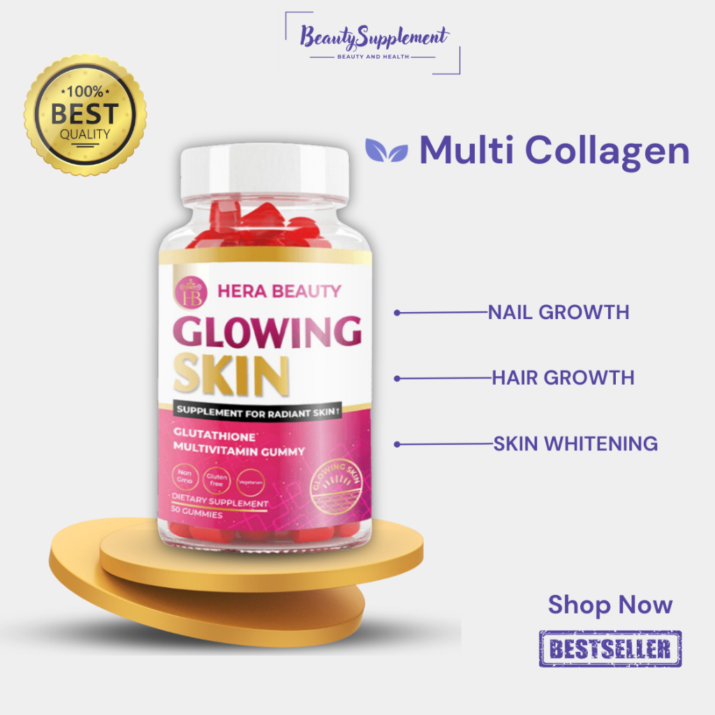 Hera Beauty Glowing Skin Glutathione Multivitamins Gummies Anti Wrinkle