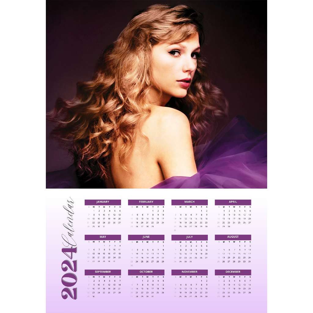 A4 Size Taylor Swift 2024 Wall Calendar Shopee Philippines