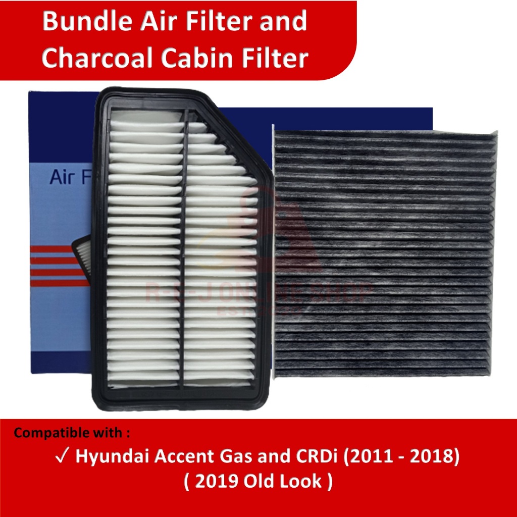 Bundle Air Filter & Charcoal Cabin Filter Hyundai Accent GAS & CRDi ...
