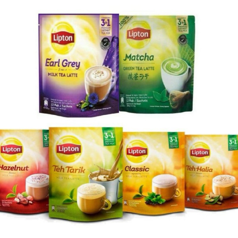 Lipton 3-in-1 Instant Milk Tea Latte - Matcha/Earl Grey/Classic/Teh ...