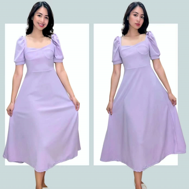 Korean dress for woman casual dresses S-XL size plain dress for women ...