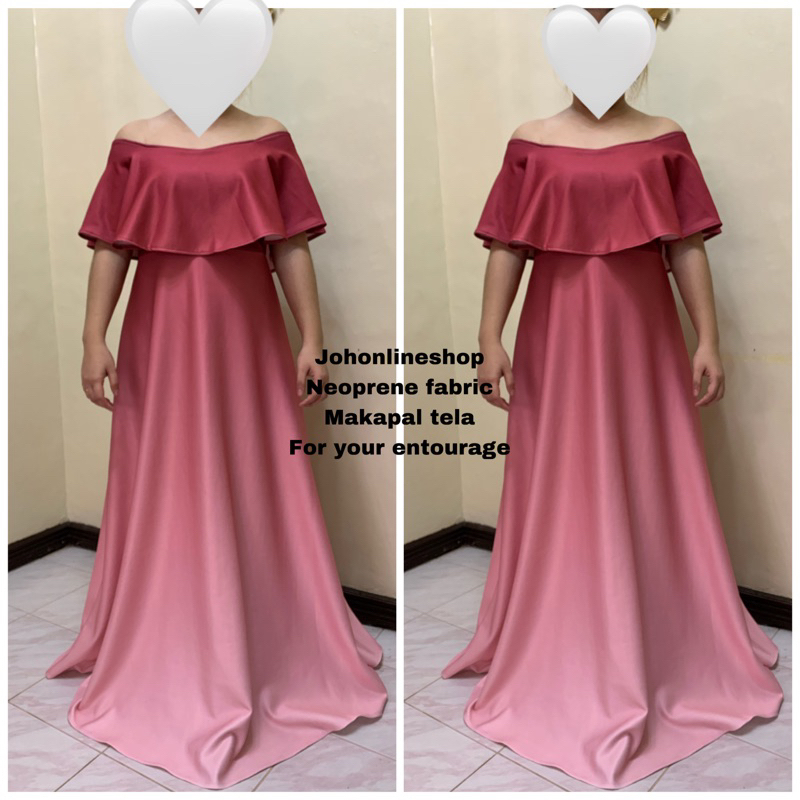 Off Shoulder Neoprene Ombre Gown For Bridesmaids And Casual Shopee Philippines 7530