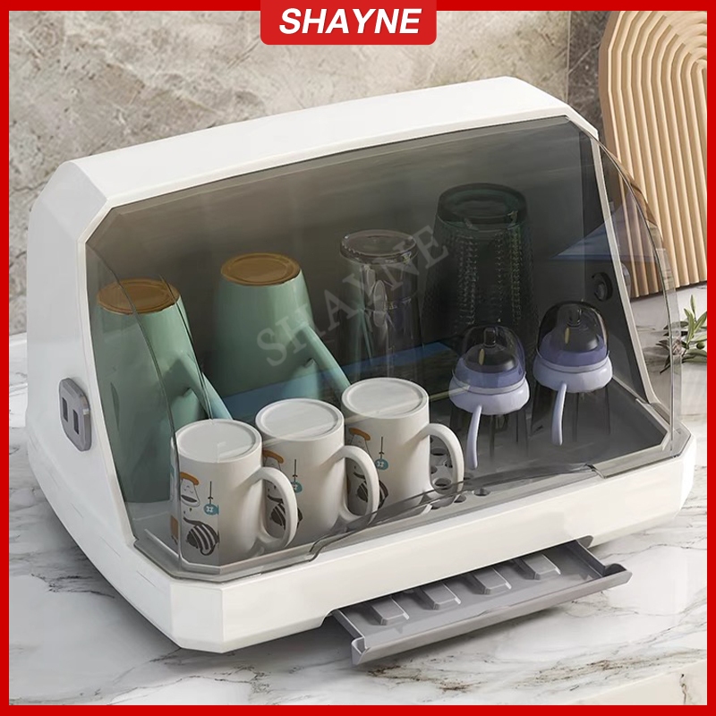SHAYNE Dish Rack With Cover Dustproof Dish Drain Organizer Kitchen