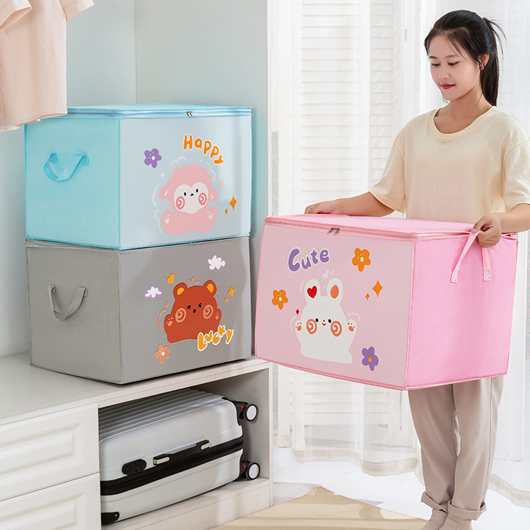 Cute Cartoon Storage Bag Zipper Large-capacity Clothes Quilt Packing ...