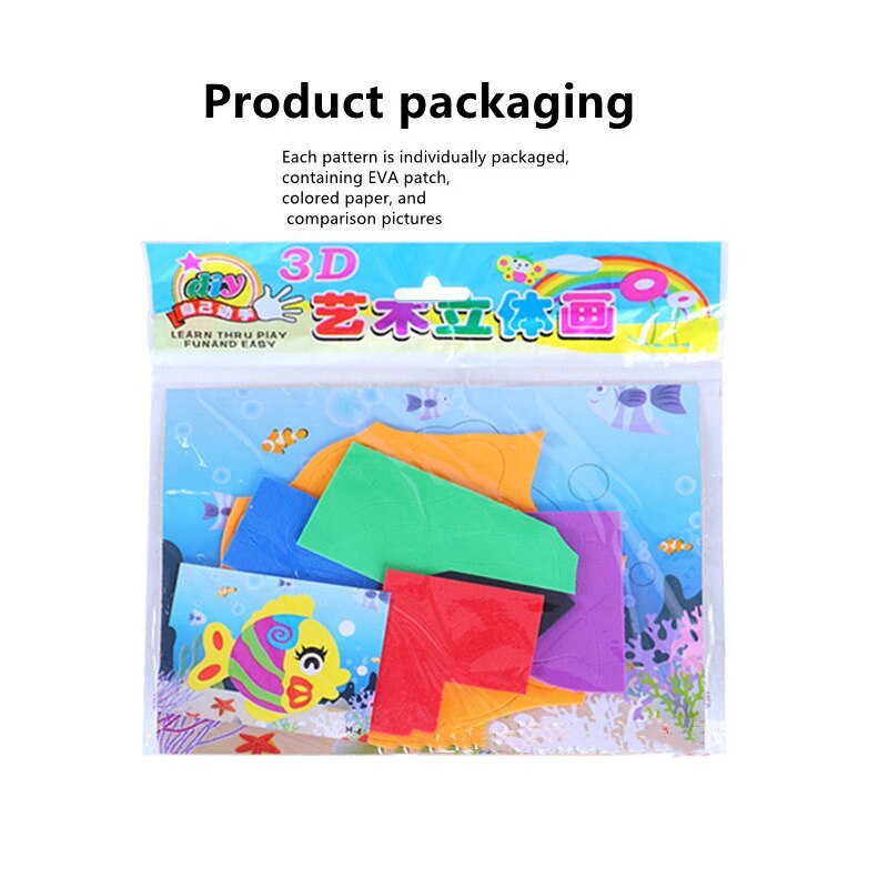 5Pcs DIY 3D EVA Foam Sticker Puzzle Kids Art Craft Gift Educational ...