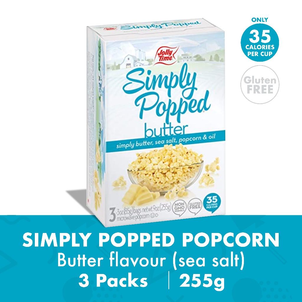 Jolly Time Simply Popped Butter Popcorn Low Calorie Non Gmo