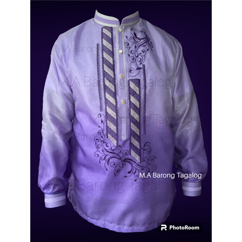 Purple Barong Tagalog for men chinese collar | Shopee Philippines