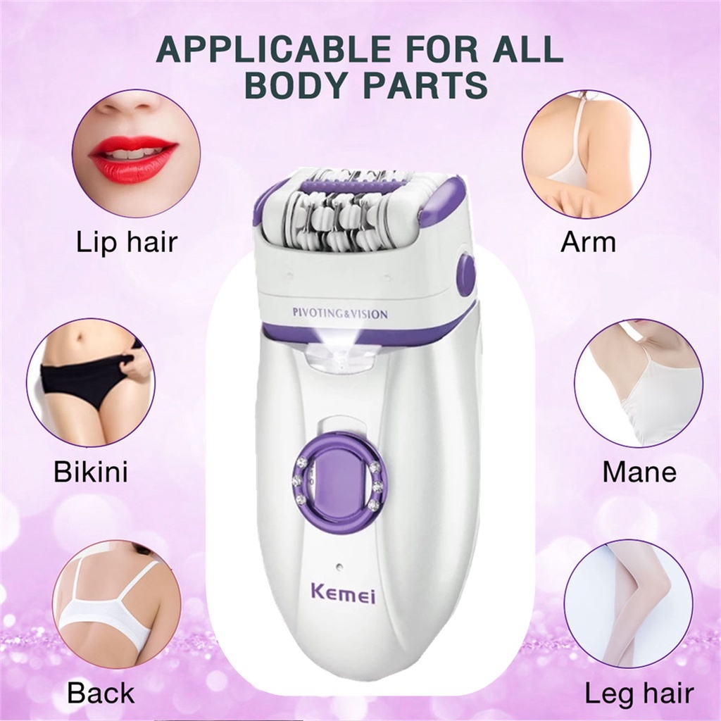 Kemei Epilator Shaver Waterproof Shaving Women Hair Remover Electric