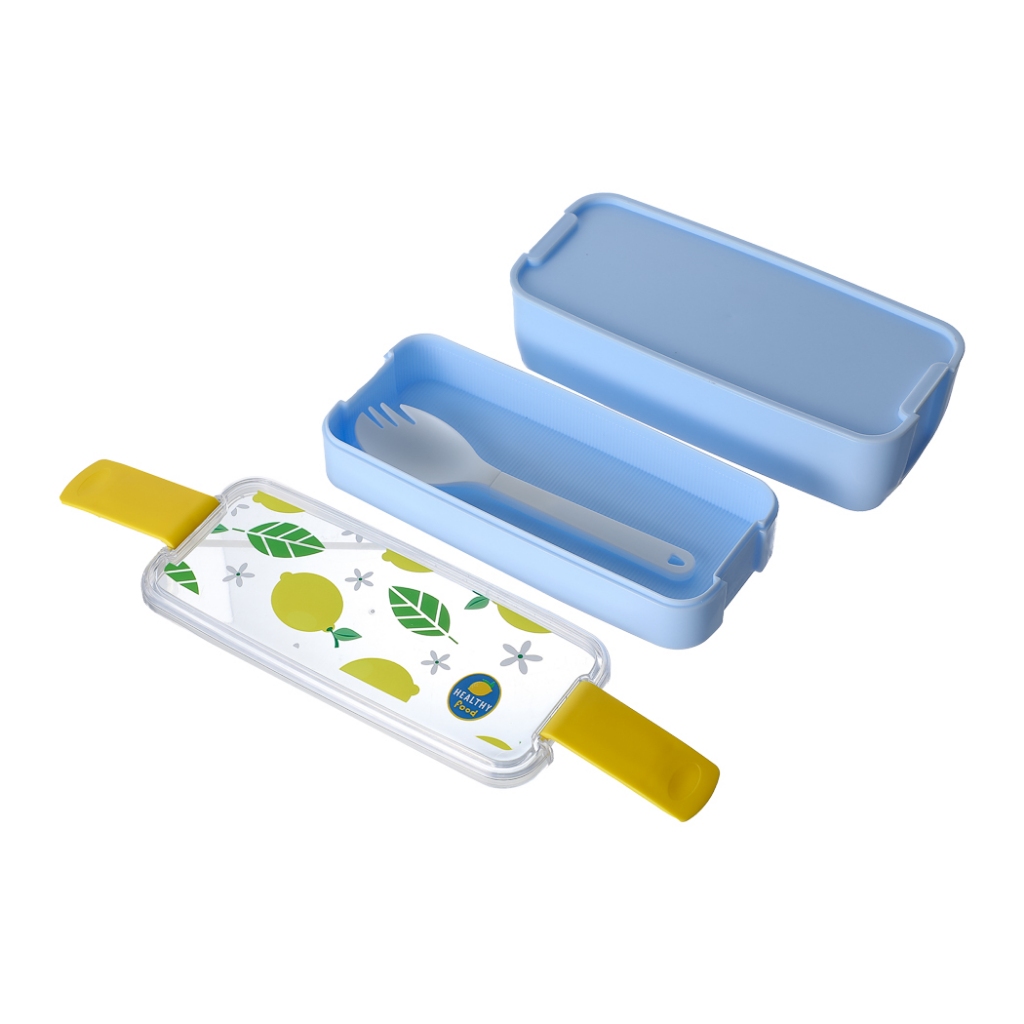 Miniso Lemon Day Double Layer Bento Box 750ml Blue 