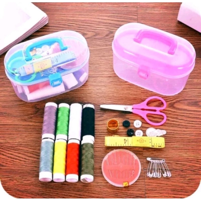 Sewing Storage Kit Box Needle Threads Scissor Accessories Shopee