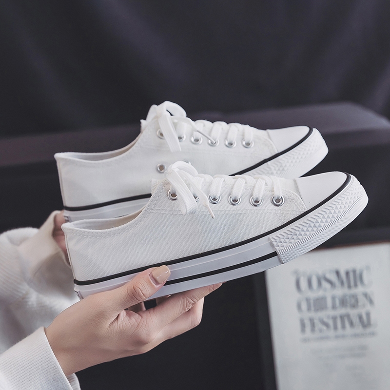 Canvas shoes women's low top Korean version all-match casual shoes ...