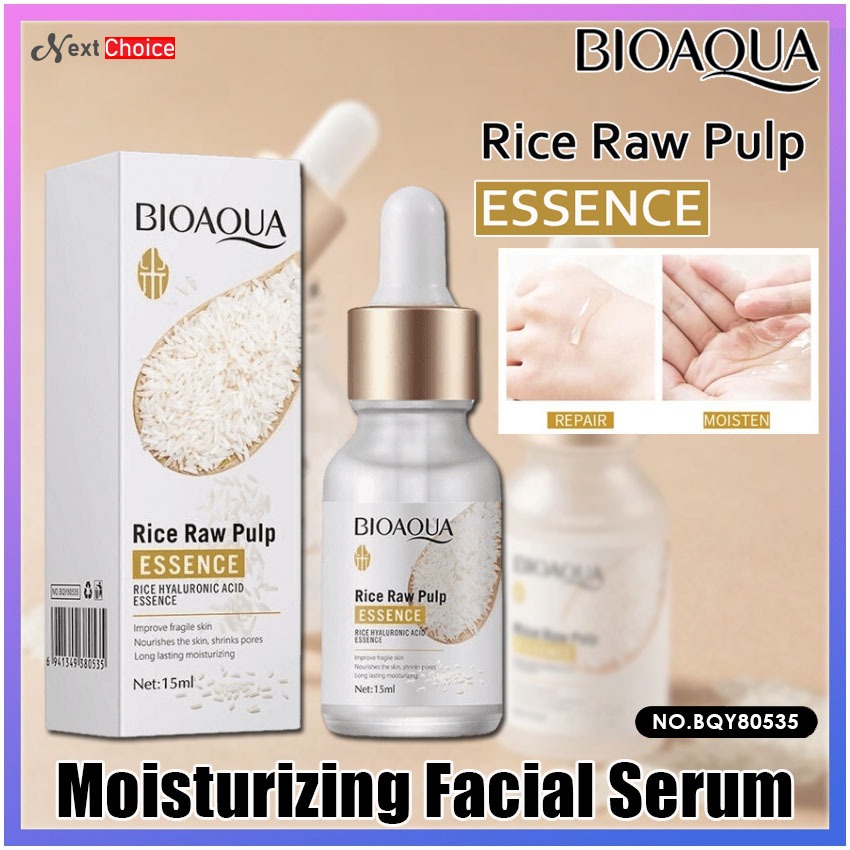 BIOAQUA Rice Raw Pulp Hyaluronic Acid FACE SERUM Anti Aging Whitening ...