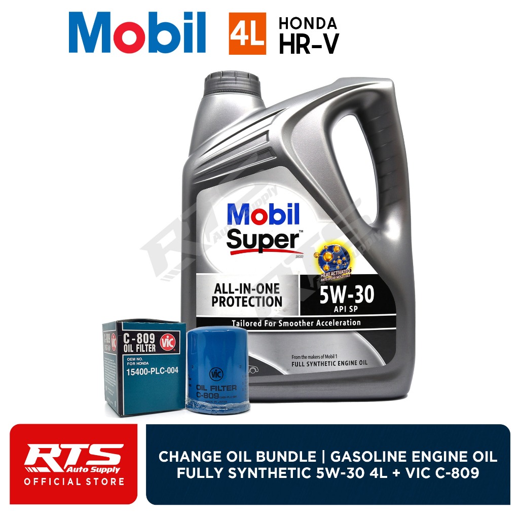 Mobil Super 3000 Fully Synthetic 5w30 Gasoline Change Oil Bundle Honda