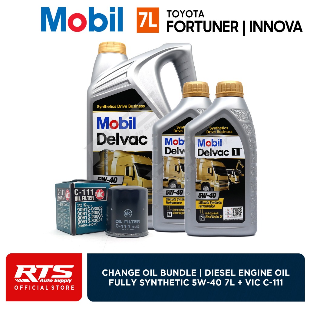 Mobil Delvac 1 Fully Synthetic 5w-40 Diesel Change Oil Bundle Toyota ...