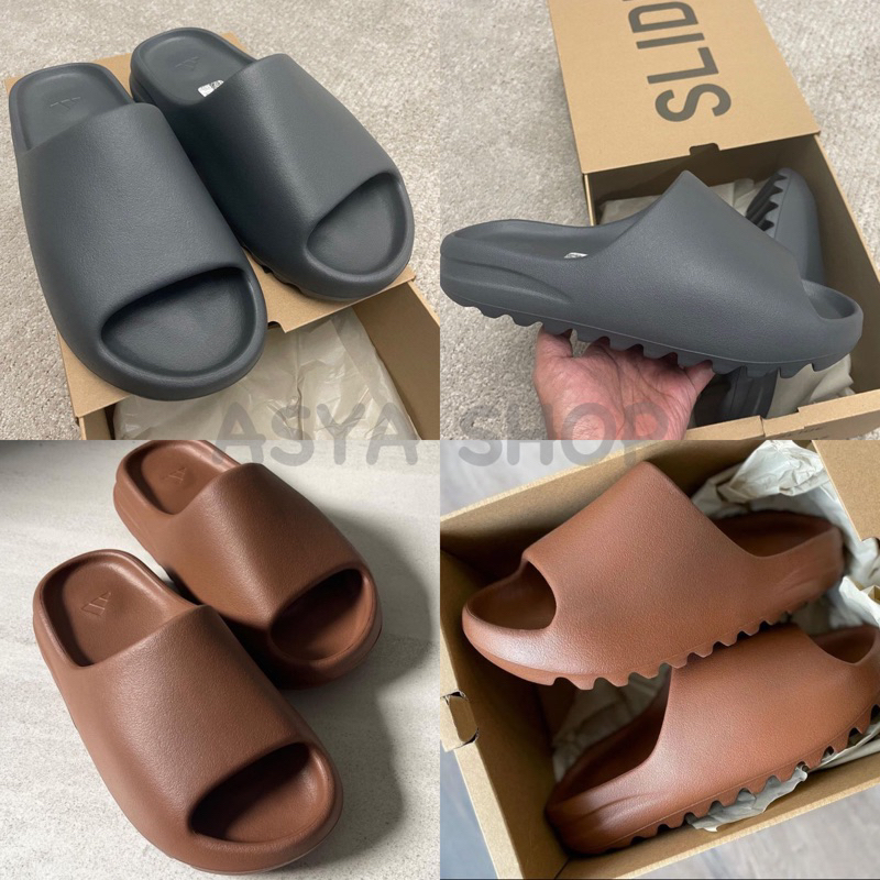 UA Textured Yeezy Slides NEW RELEASE Color Granite Flax Pure