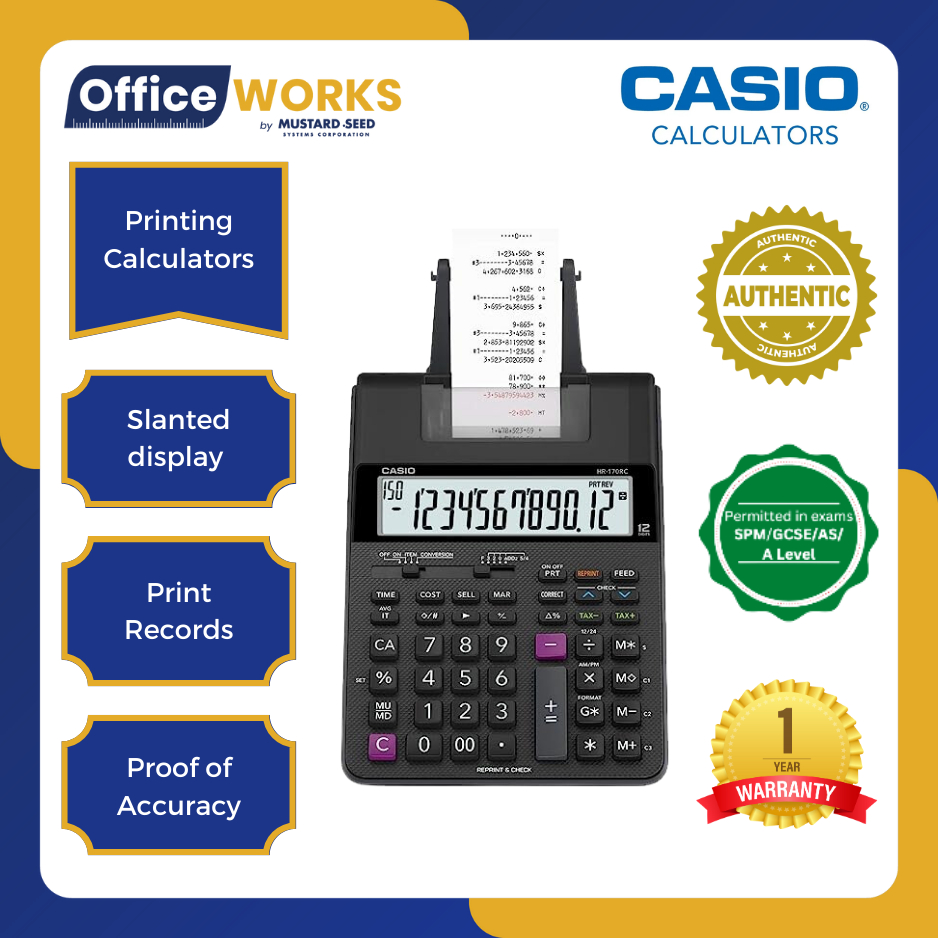 Casio DR120R / HR100RC / FR2650RC Printing Calculator Shopee Philippines