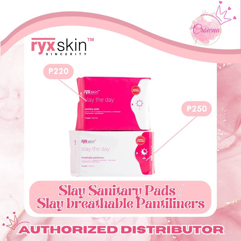RYXSKIN SLAY THE DAY SANITARY PADS & PANTILINERS | Shopee Philippines
