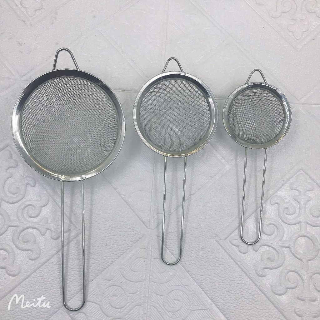 Stainless steel colander filter sieve surface spoon flour sieve spoon