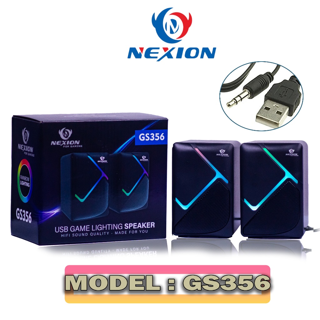 Nexion Gaming Speaker GS357 GS356 Rainbow Lightning for PC desktop Laptop