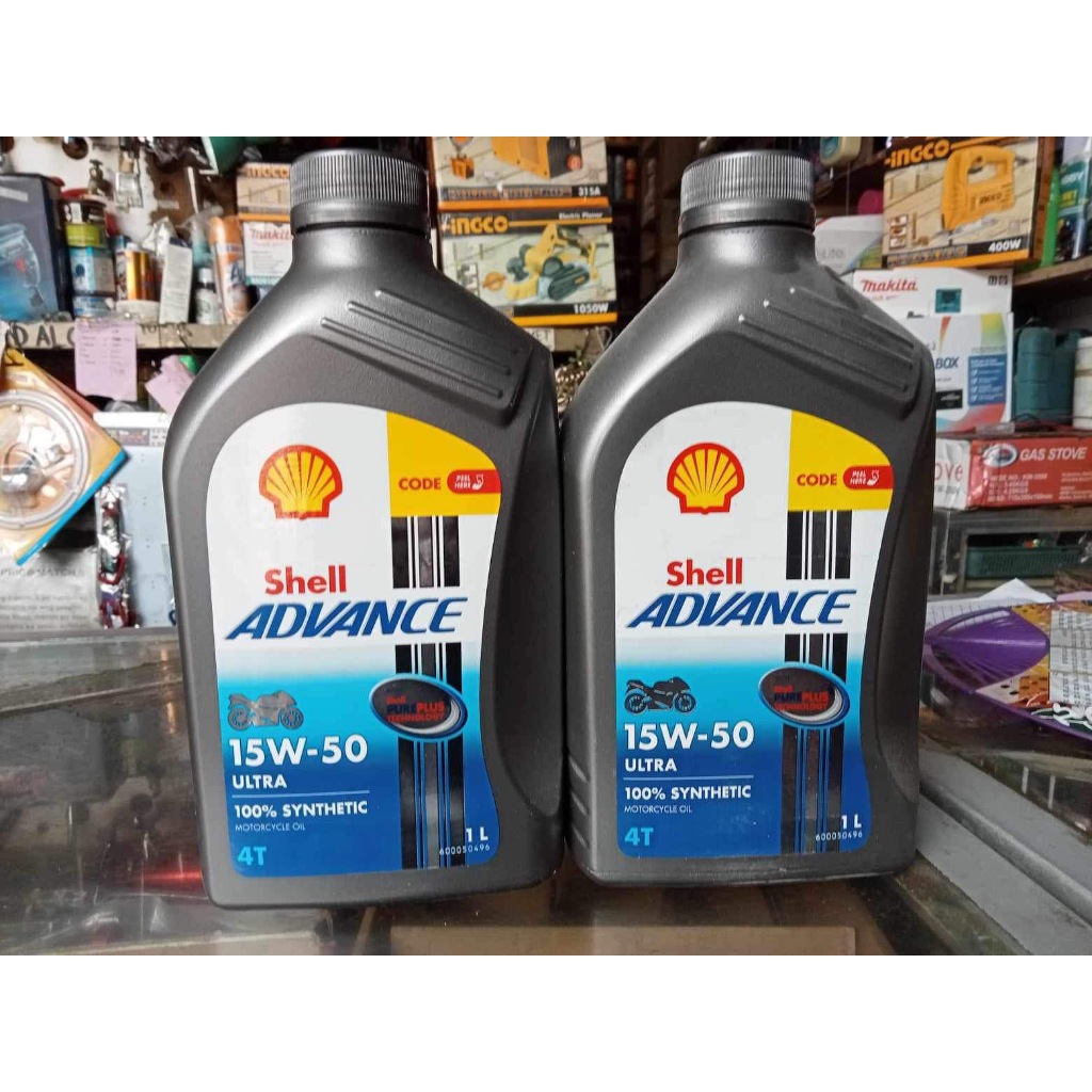 SHELL ADVANCE ULTRA 15W-50 4 STROKE 100% FULLY SYNTHETIC PURE PLUS ...