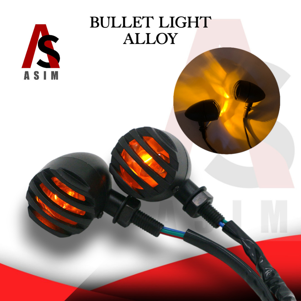 ASIM MOTORCYCLE TURN SIGNAL LIGHT BULLET INDICATOR LAMP ALLOY 12V