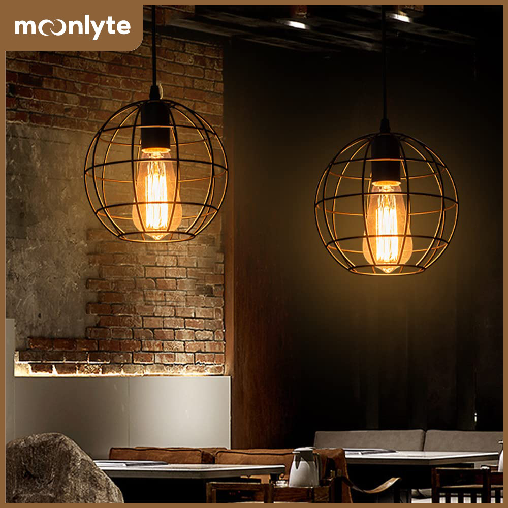 MOONLYTE Iron Pendant | Cage Chandelier Ceiling Light for Kitchen and ...