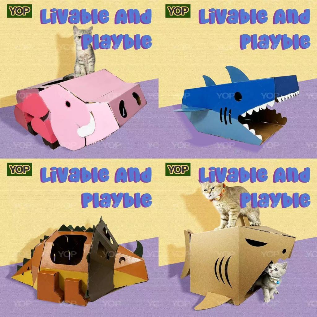 cat house cat nest for pusa paper can DIY with windows easy to assemble