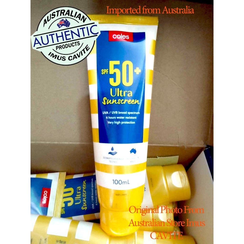 COLES ULTRA SUNSCREEN SPF 50+ UVA/UVB broad spectrum 100ml Shopee Philippines