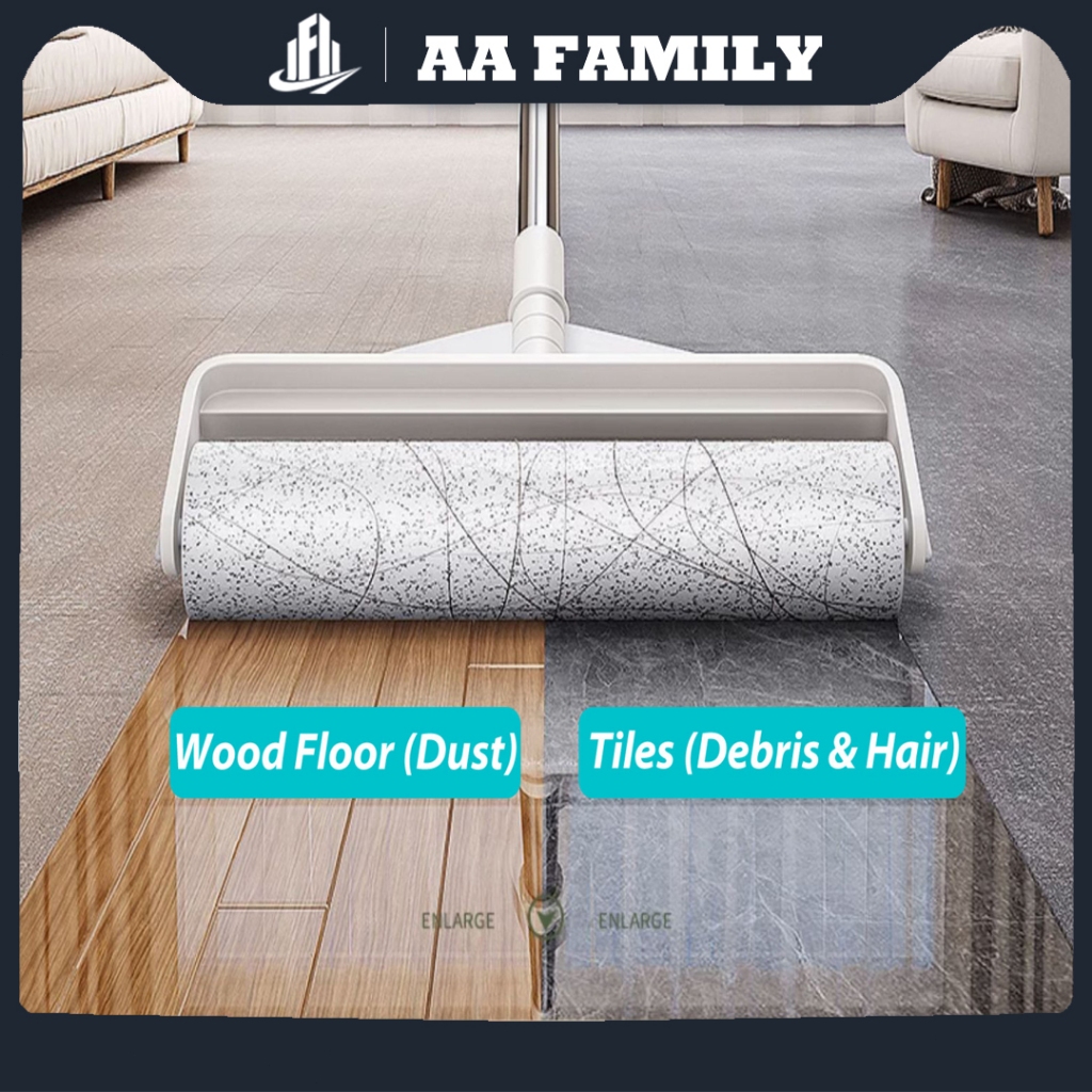 Sticky Lint Roller Long Pole Dust Remover Roller cleaning Mop roller