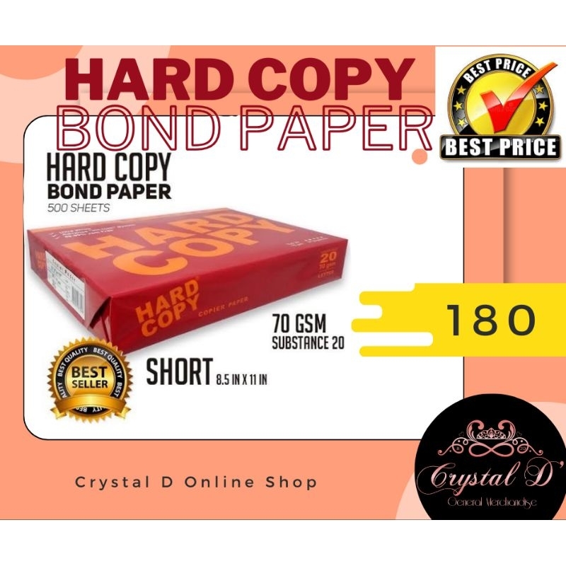 Hard Copy Bond Paper A4 SHORT Shopee Philippines