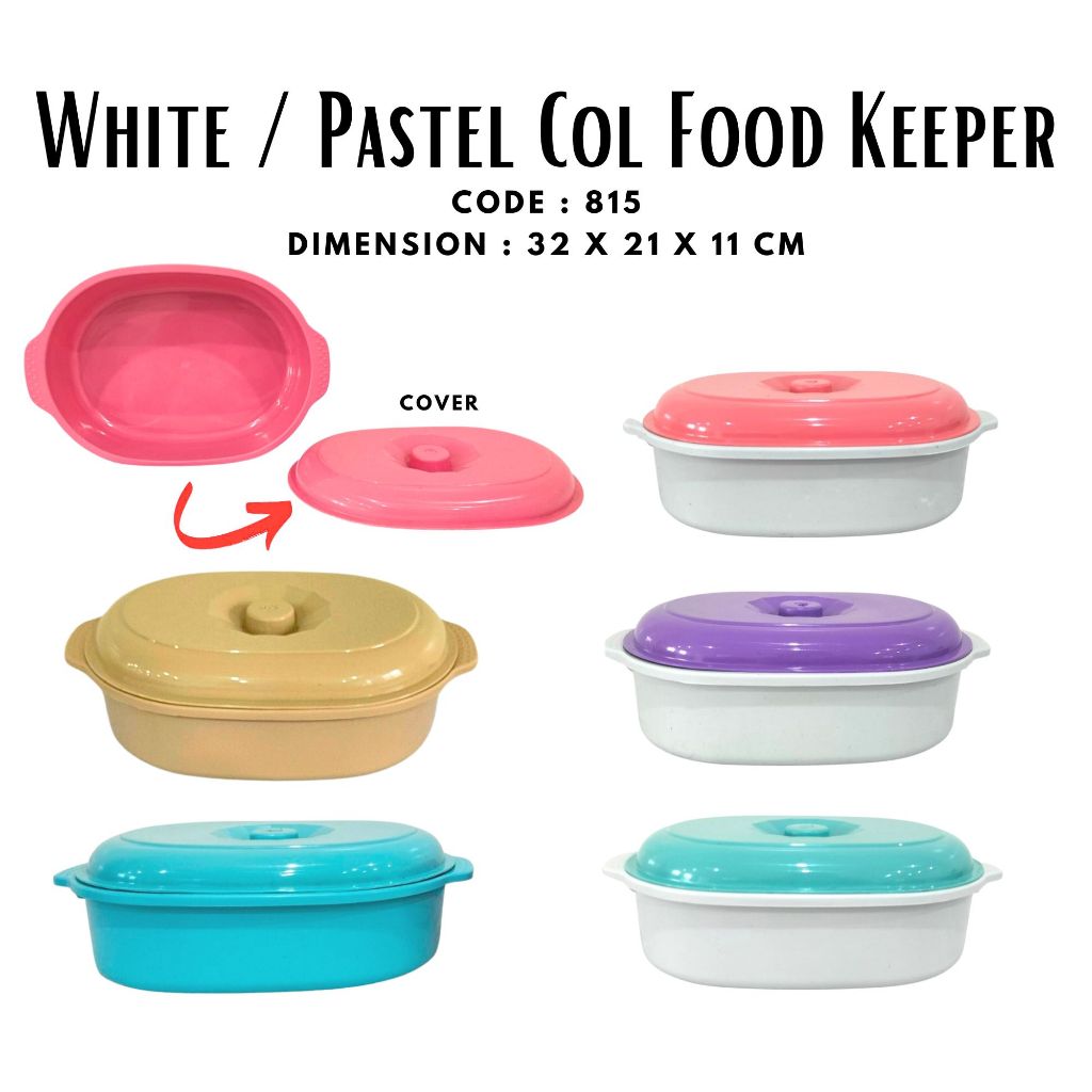 [ON HAND] 815 FOOD KEEPER W/ COVER/PLASTIC FOOD KEEPER/OVAL FOOD KEEPER