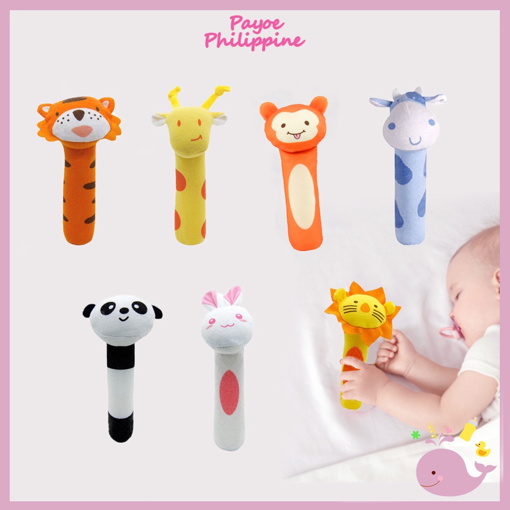 【COD】PAYOE Baby Soft Rattle Toys BB Sounder bell Plush Animal Ring Bell ...