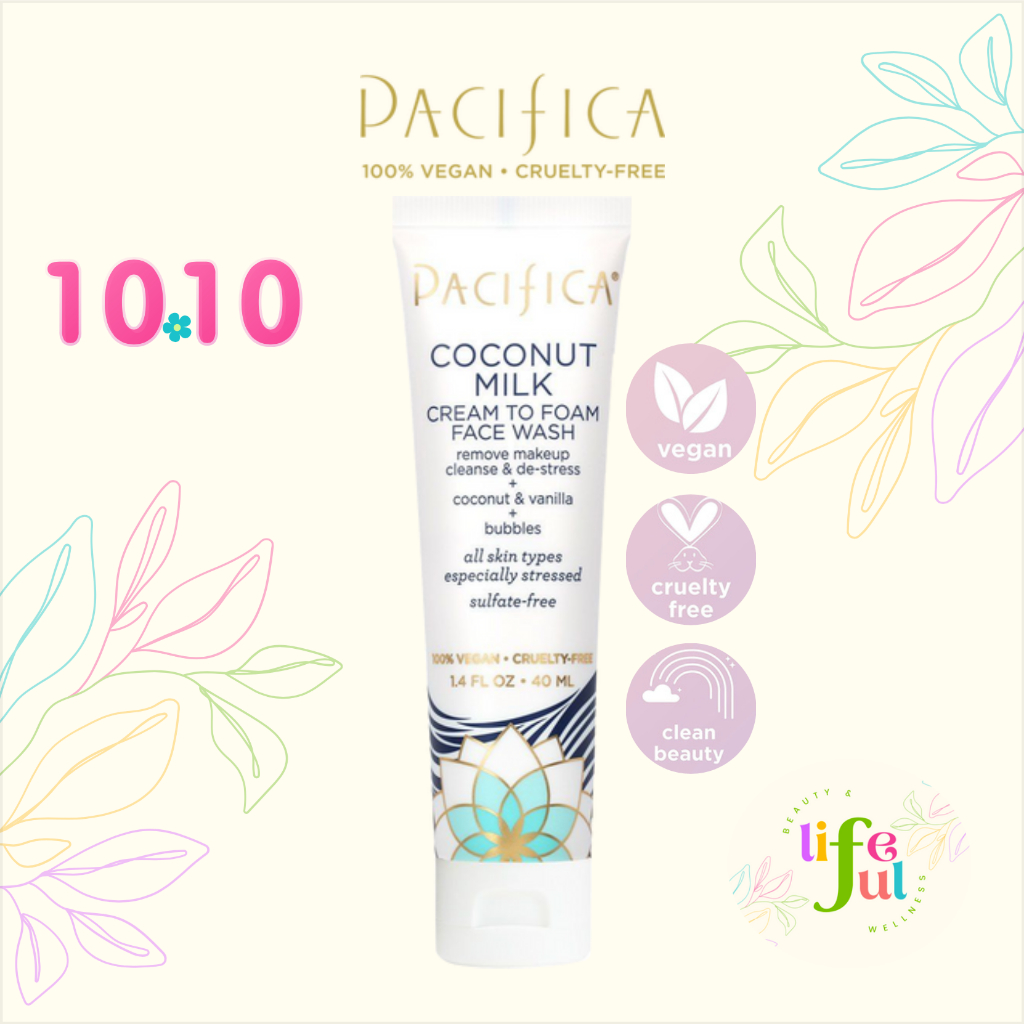 Pacifica, Coconut Milk, Cream to Foam Face Wash (40 ml) Shopee