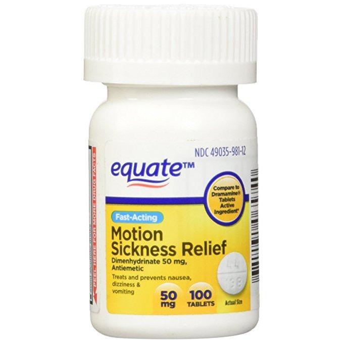 Equate FastActing Motion Sickness Relief 50 mg, (100 Tablets) Shopee Philippines