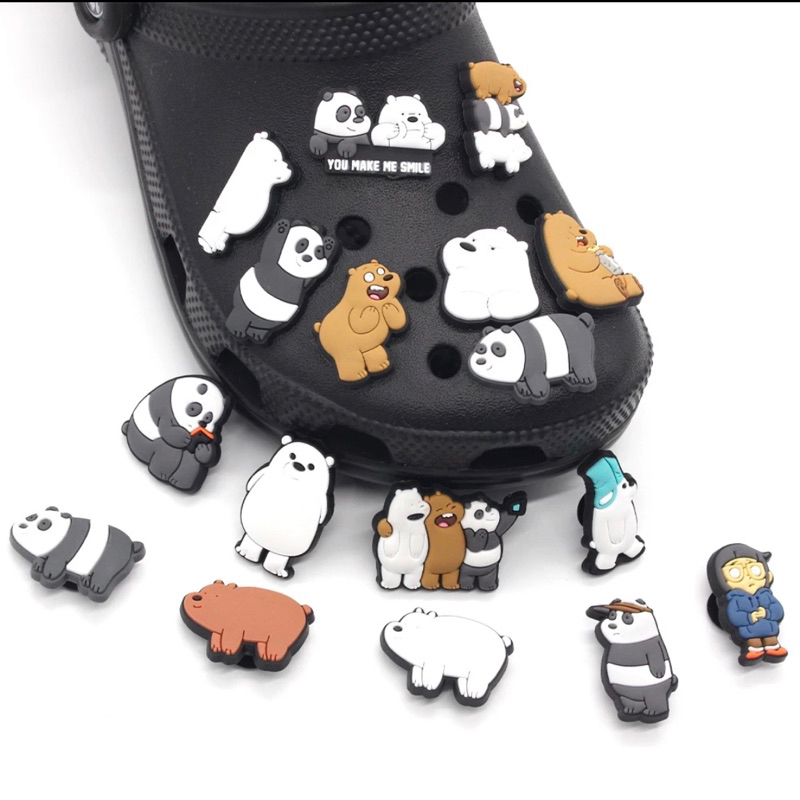 Cartoon Panda Jibbitz Charm Jibits Croc Shoe Charms We Bare Bears for