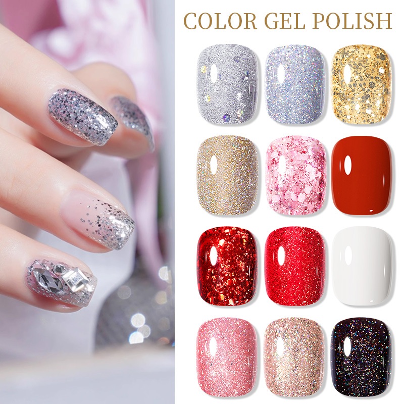 【COD Local Shipping】BORN PRETTY 15ml Glitter Reflective Gel Nail Polish ...