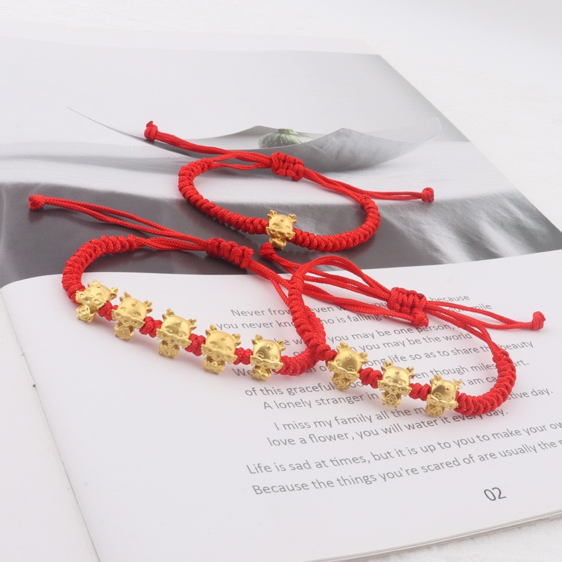 2024 Dragon Adjustable Handmade Red String Rope Bracelet Lucky Charm ...