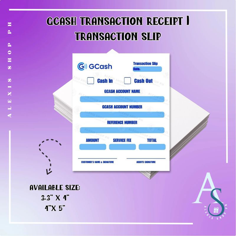 Gcash Transaction Receipt / Gcash Transaction Slip / Gcash Cashin