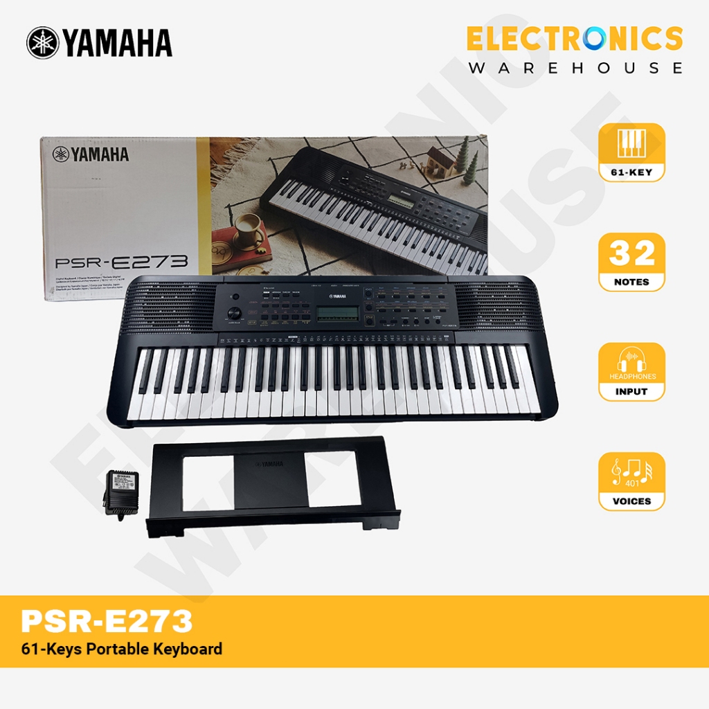 Yamaha PSR-E273 61-Key Portable Keyboard X-type Folding Rack Metal ...