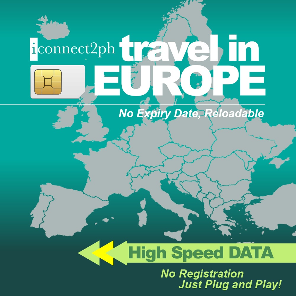 EUROPE Travel Sim Card 1530 days【Total GB HIGH SPEED】iConnect2PH arawSIM Shopee Philippines