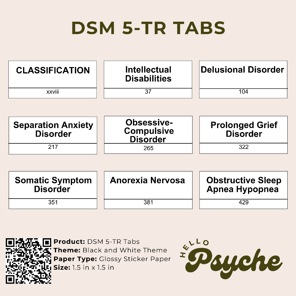 DSM 5TR Tabs Black and White Theme Shopee Philippines